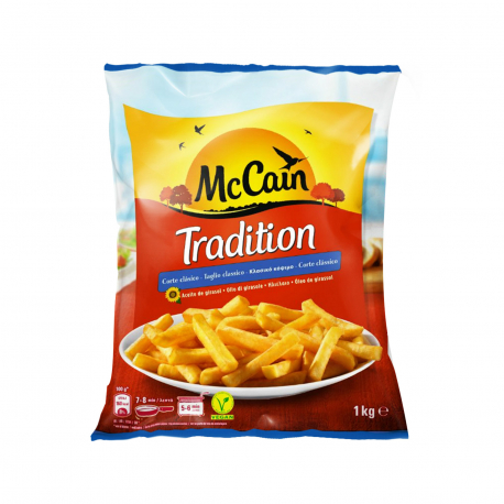 McCain πατάτες κατεψυγμένες tradition κλασικό κόψιμο - vegetarian, vegan (1kg)