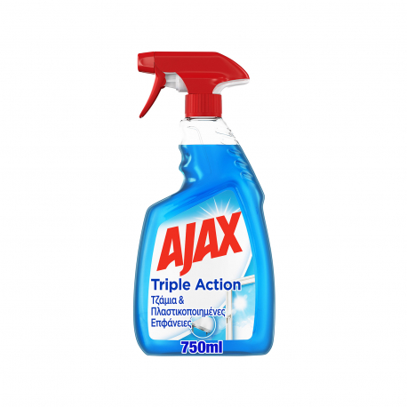 Ajax υγρό καθαριστικό για τζάμια triple action (750ml)