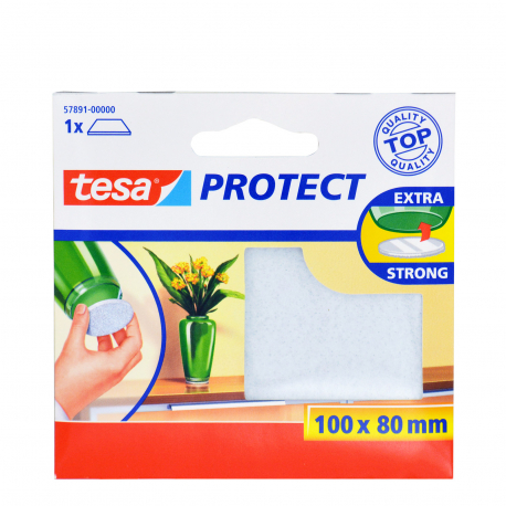 Tesa τσοχάκι προστατευτικό protect extra strong/ τετράγωνο λευκό 100X80mm