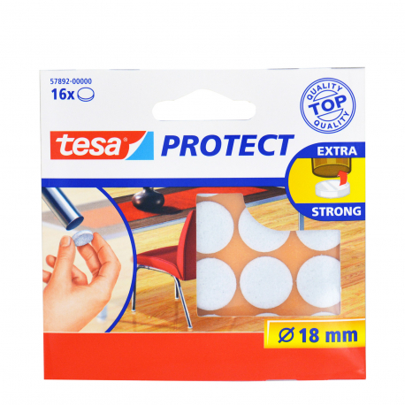 Tesa τσοχάκι προστατευτικό protect extra strong/ λευκό στρογγυλό 18μμ. (16τεμ.)