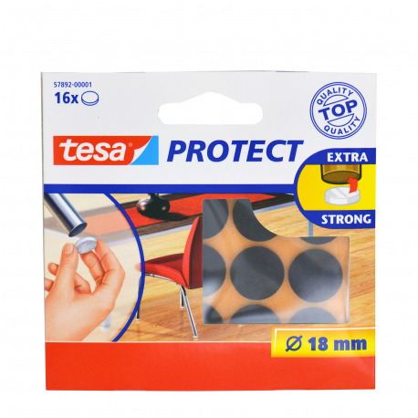 Tesa τσοχάκι προστατευτικό protect extra strong/ καφέ στρογγυλό 18μμ. (16τεμ)