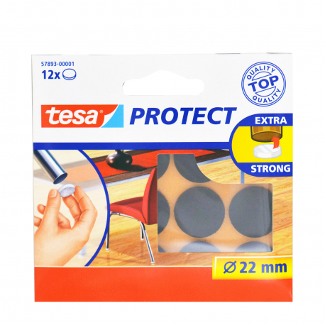 Tesa τσοχάκι προστατευτικό protect extra strong/ καφέ στρογγυλό 22μμ. (12τεμ.)