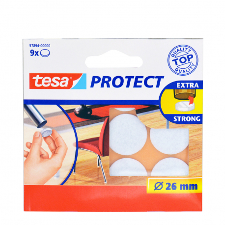 Tesa τσοχάκι προστατευτικό protect extra strong/ λευκό στρογγυλό 26μμ. (9τεμ.)
