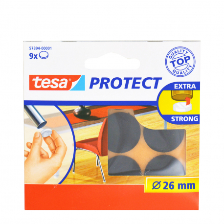 Tesa τσοχάκι προστατευτικό protect extra strong/ καφέ στρογγυλό 26μμ. (9τεμ.)