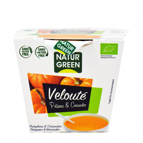 Naturgreen σούπα έτοιμη βελουτέ pumpkins & coriander - βιολογικό, χωρίς γλουτένη, χωρίς λακτόζη (310g)