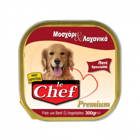Le chef τροφή σκύλου πατέ με μοσχάρι (300g)