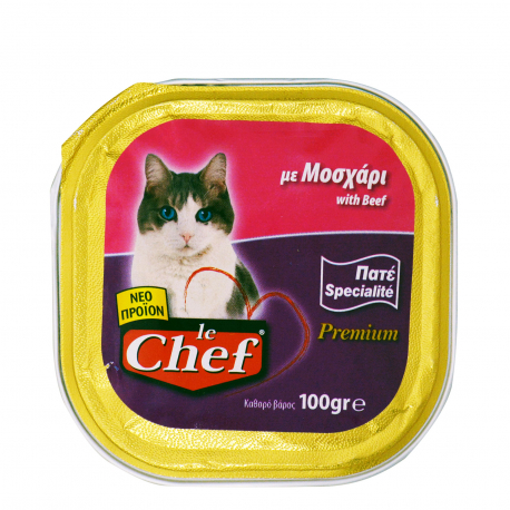 Le chef τροφή γάτας πατέ με μοσχάρι (100g)