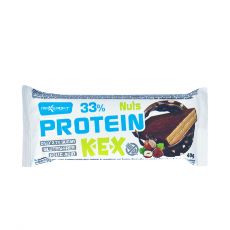 Maxsport γκοφρέτα πρωτεΐνης kex protein nuts - χωρίς γλουτένη (40g)