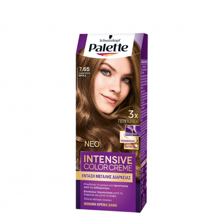 Palette βαφή μαλλιών intensive color creme λαμπερή μόκα Νο. 7.65 (110ml)