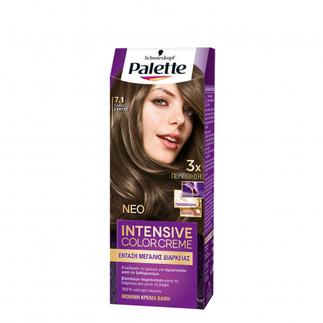 Palette βαφή μαλλιών intensive color creme ξανθό σαντρέ Νο. 7.1 (110ml)