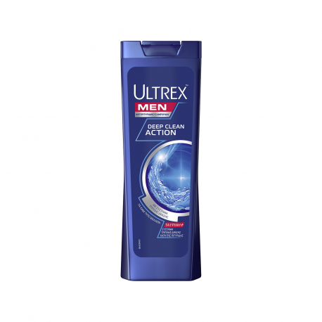 Ultrex σαμπουάν μαλλιών αντρικό αντιπιτυριδικό men/ deep clean action για κάθε τύπο μαλλιών αντρικό (360ml)