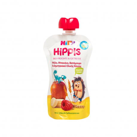 HIPP ΦΡΟΥΤΟΠΟΛΤΟΣ ΕΤΟΙΜΟΣ ΠΑΙΔΙΚΟΣ HIPPIS ΜΗΛΟ, ΜΠΑΝΑΝΑ, ΒΑΤΟΜΟΥΡΑ & ΔΗΜΗΤΡΙΑΚΑ ΟΛΙΚΗΣ ΑΛΕΣΗΣ - Βιολογικό,Χωρίς προσθήκη ζάχαρης (100g)