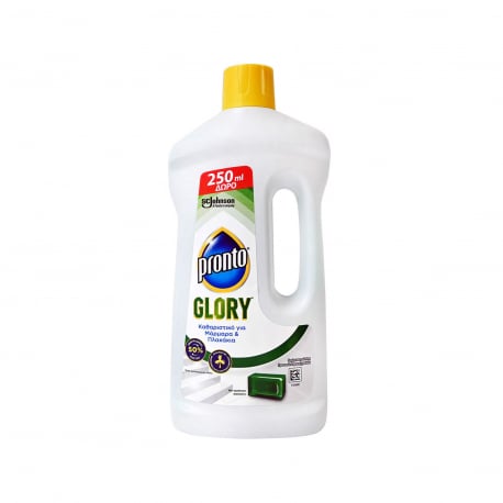 Pronto υγρό καθαριστικό για μάρμαρα & πλακάκια glory με πράσινο σαπούνι (750ml) (250ml περισσότερο προϊόν)
