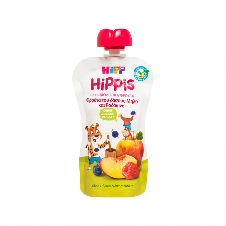 HIPP ΦΡΟΥΤΟΠΟΛΤΟΣ ΕΤΟΙΜΟΣ ΠΑΙΔΙΚΟΣ HIPPIS ΦΡΟΥΤΑ ΤΟΥ ΔΑΣΟΥΣ, ΜΗΛΟ & ΡΟΔΑΚΙΝΟ - Χωρίς γλουτένη (100g)