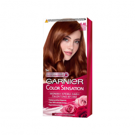 Garnier βαφή μαλλιών color sensation έντονο κόκκινο κεχριμπάρι/ Νο. 6.46 (110ml)
