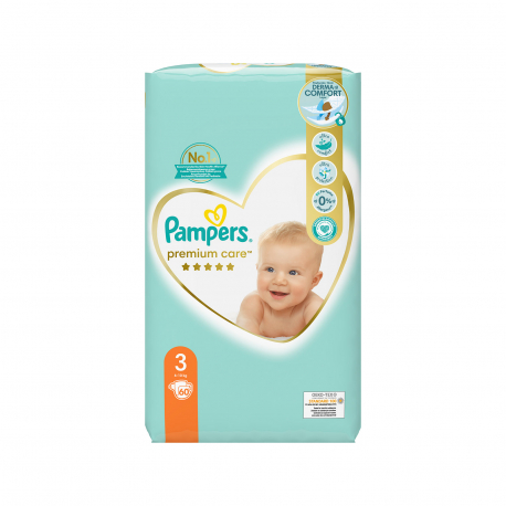 Pampers πάνες παιδικές premium care jumbo Νο. 3/ 6 -10kg (60τεμ.)