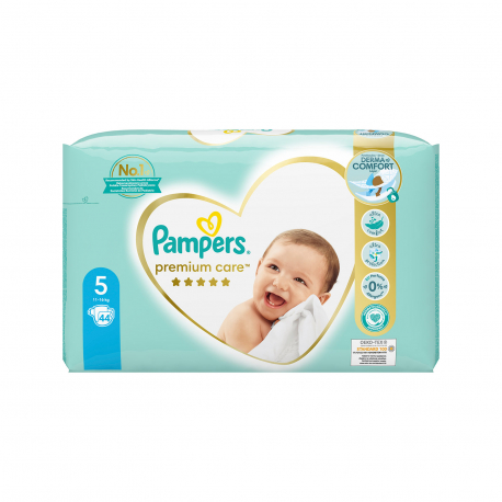 Pampers πάνες παιδικές premium care jumbo No. 5/ 11-16 kg (44τεμ.)