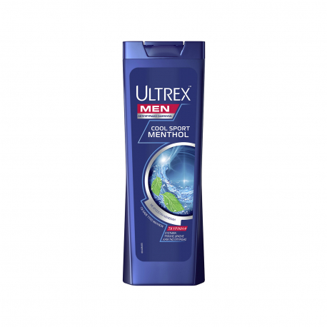 Ultrex σαμπουάν μαλλιών αντρικό αντιπιτυριδικό men/ cool sport menthol με δροσιστική μέντα/ για κάθε τύπο μαλλιών αντρικό (360ml)