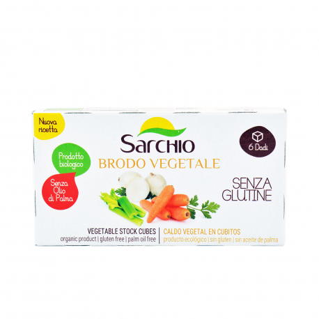 Sarchio ζωμός σε κύβους λαχανικών - βιολογικό, χωρίς γλουτένη, vegan (6x10g)
