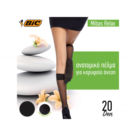 BIC καλτσάκι γυναικείο mibas relax one size/ μαύρο 20den