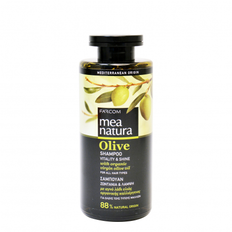 Farcom σαμπουάν μαλλιών mea natura olive/ για όλους τους τύπους μαλλιών (300ml)