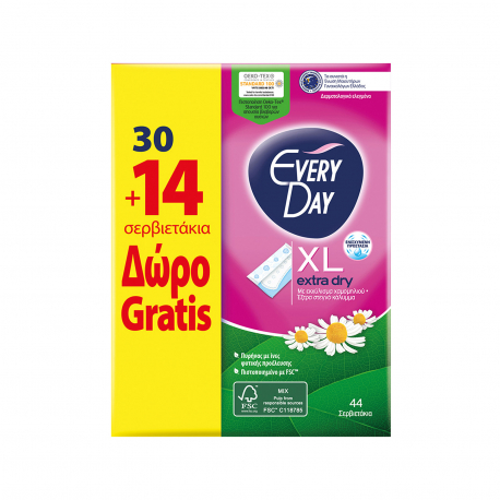 Everyday σερβιετάκια extra dry extra large/ with chamomile extract (30τεμ.) (14τεμ. περισσότερο προϊόν)