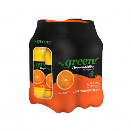 Green αναψυκτικό πορτοκαλάδα στέβια με ανθρακικό - (4x330ml)