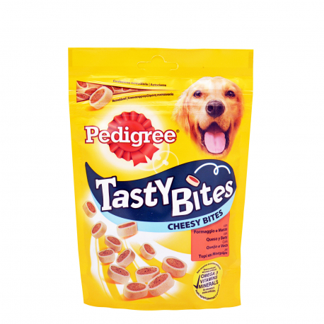 Pedigree τροφή σκύλου συμπληρωματική tasty bites cheesy bites με τυρί & μοσχάρι (140g)