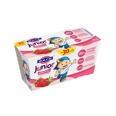 Φάγε επιδόρπιο γιαουρτιού στραγγιστό παιδικό junior φράουλα (2x140g) (-0.3€)