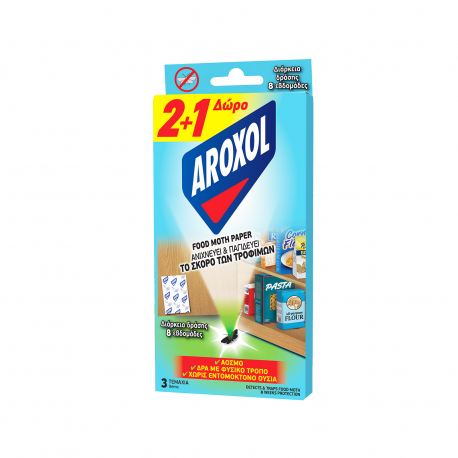 Aroxol ανιχνευτής σκόρου τροφίμων food moth paper άοσμο (2+1)