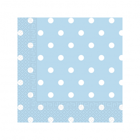 Ti-flair χαρτοπετσέτες μεσαίες γαλάζιες πουά 33X33, 20 φύλλα (120g)