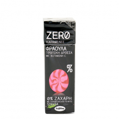 Λάβδας καραμέλες zero 0% φράουλα (32g)