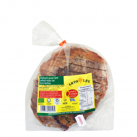 Artolife ψωμί σίτου με ξινό προζύμι - βιολογικό, vegan, προϊόντα που μας ξεχωρίζουν σε φέτες (500g)