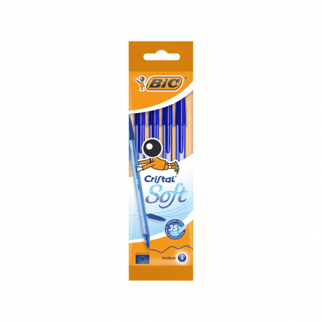 BIC στυλό cristal soft μπλε (4τεμ.)