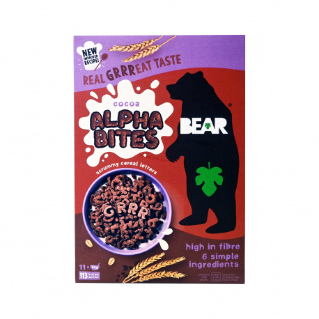 Bear δημητριακά ολικής άλεσης παιδικά alphabites cocoa - προϊόντα που μας ξεχωρίζουν (375g)
