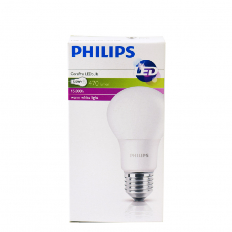 Philips λάμπα led Ε27 βιδωτή/ θερμό φως 5,5W