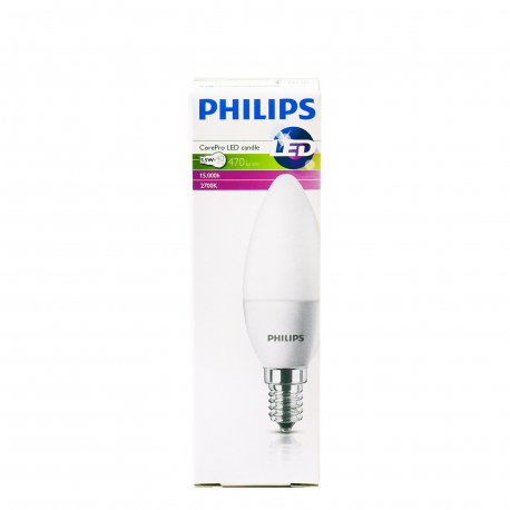 Philips λάμπα led E14 κερί/ λευκή 5,5W