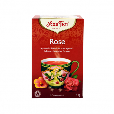 Yogi tea αφέψημα rose rose petals, hibiscus, lavender flowers - βιολογικό, vegan (17φακ.)