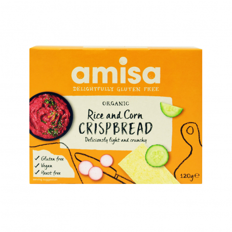Amisa κράκερ ρυζιού & καλαμποκιού - βιολογικό, χωρίς γλουτένη, vegetarian, vegan, προϊόντα που μας ξεχωρίζουν (120g)