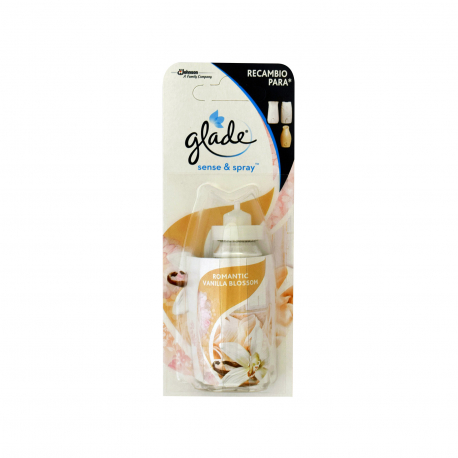 Glade ανταλλακτικό αποσμητικού χώρου sense & spray romantic vanilla blossom (18ml)