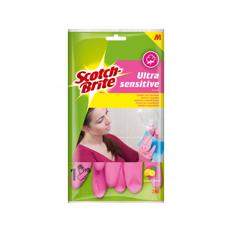 Scotch brite γάντια κουζίνας ultra sensitive medium/ ροζ