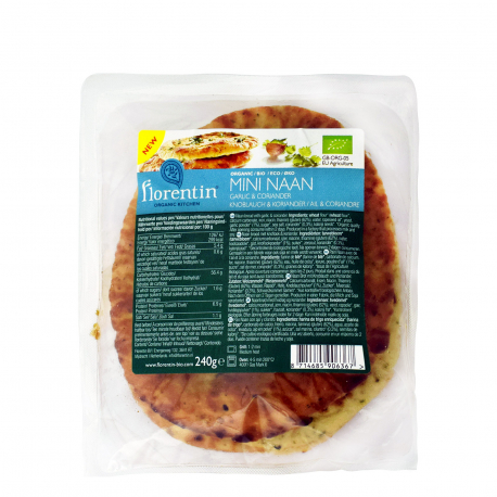 Florentin πίτες naan με σκόρδο & κόλιανδρο - βιολογικό (4x60g)