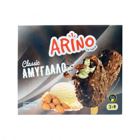 Arino παγωτό πολυσυσκευασία classic αμύγδαλο - χαμηλή τιμή ξυλάκι (3x85g)