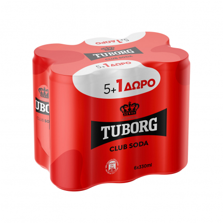 Tuborg αναψυκτικό σόδα club (330ml) (5+1)