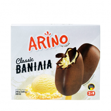 Arino παγωτό πολυσυσκευασία βανίλια - χαμηλή τιμή ξυλάκι (3x80g)