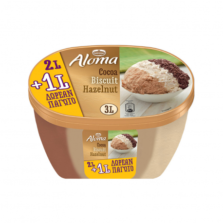 Nestle παγωτό οικογενειακό aloma σοκολάτα, φουντούκι, μπισκότο (1.455g)