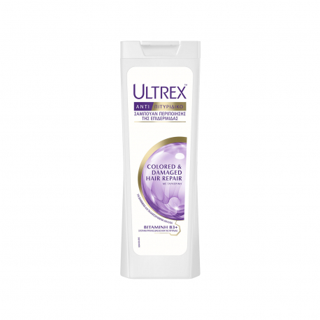 Ultrex σαμπουάν μαλλιών αντιπιτυριδικό για βαμμένα & ταλαιπωρημένα μαλλιά (360ml)