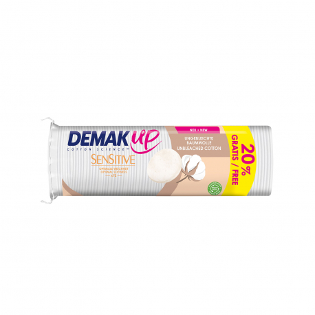 Demak up βαμβάκι δίσκοι ντεμακιγιάζ sensitive (72τεμ.) (20% περισσότερο προϊόν)