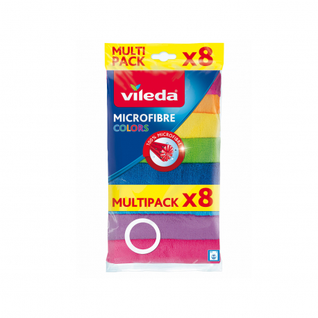 Vileda πετσέτα μικροϊνών γενικής χρήσης microfibre colors (8τεμ.)