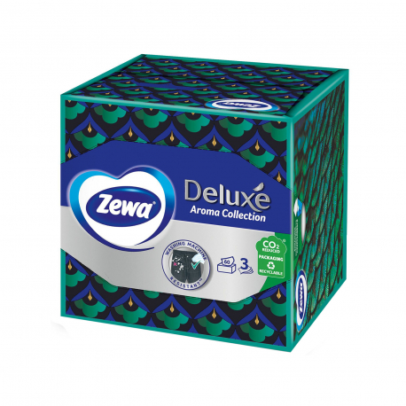 Zewa χαρτομάντηλα επιτραπέζια deluxe 3 / aroma collection camomile 60 φύλλα κύβος (112g)